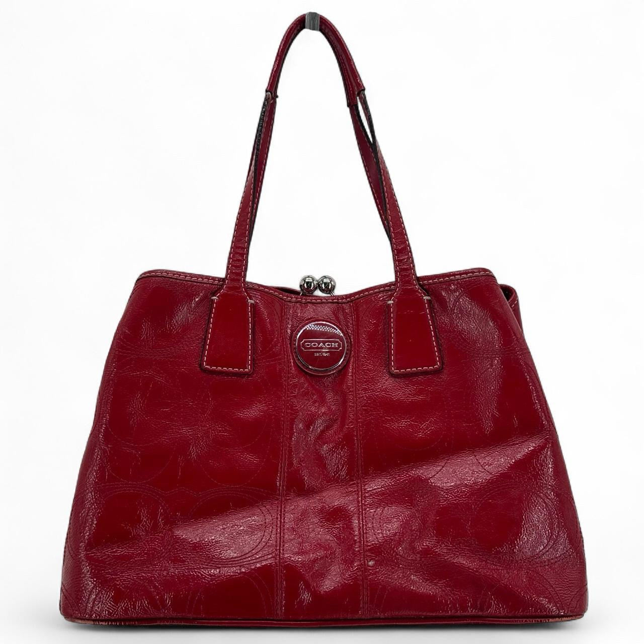 Red COACH Leather PATENT Satchel
