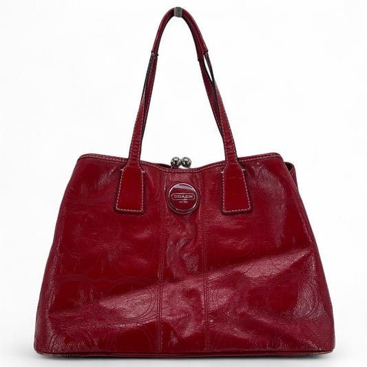 Red COACH Leather PATENT Satchel