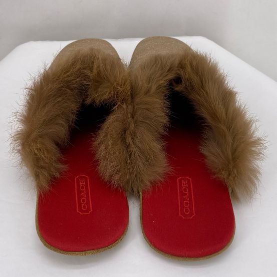 Tan W Shoe Size 8 COACH Slippers