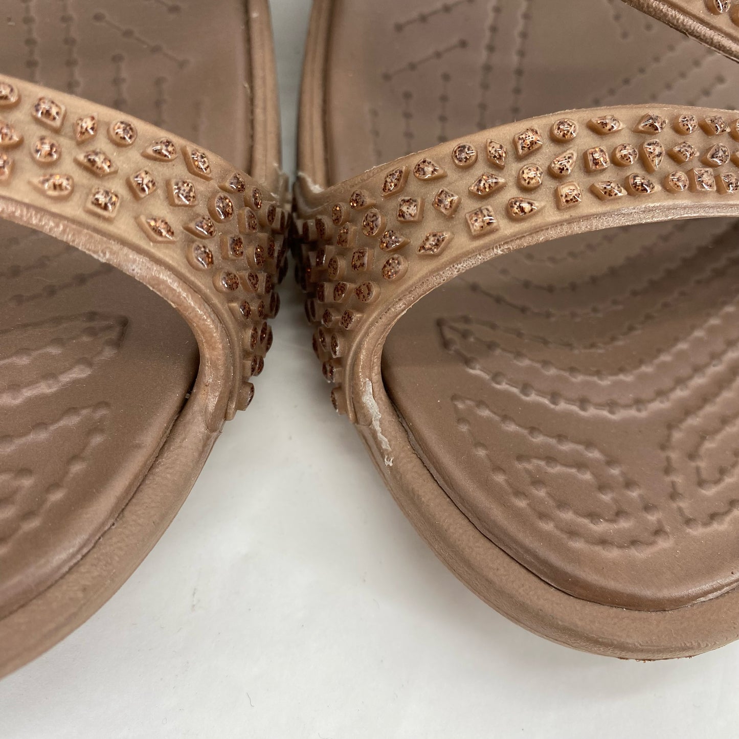 BROWN W Shoe Size 8 CROCS Sandals