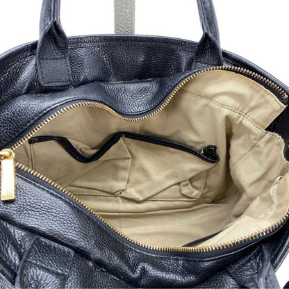 Black TORY BURCH Leather Pebbeled Leather Satchel