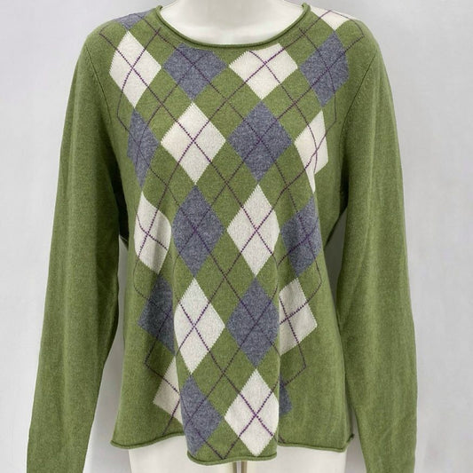 Size XL TWEEDS Cashmere Argyle Sweater