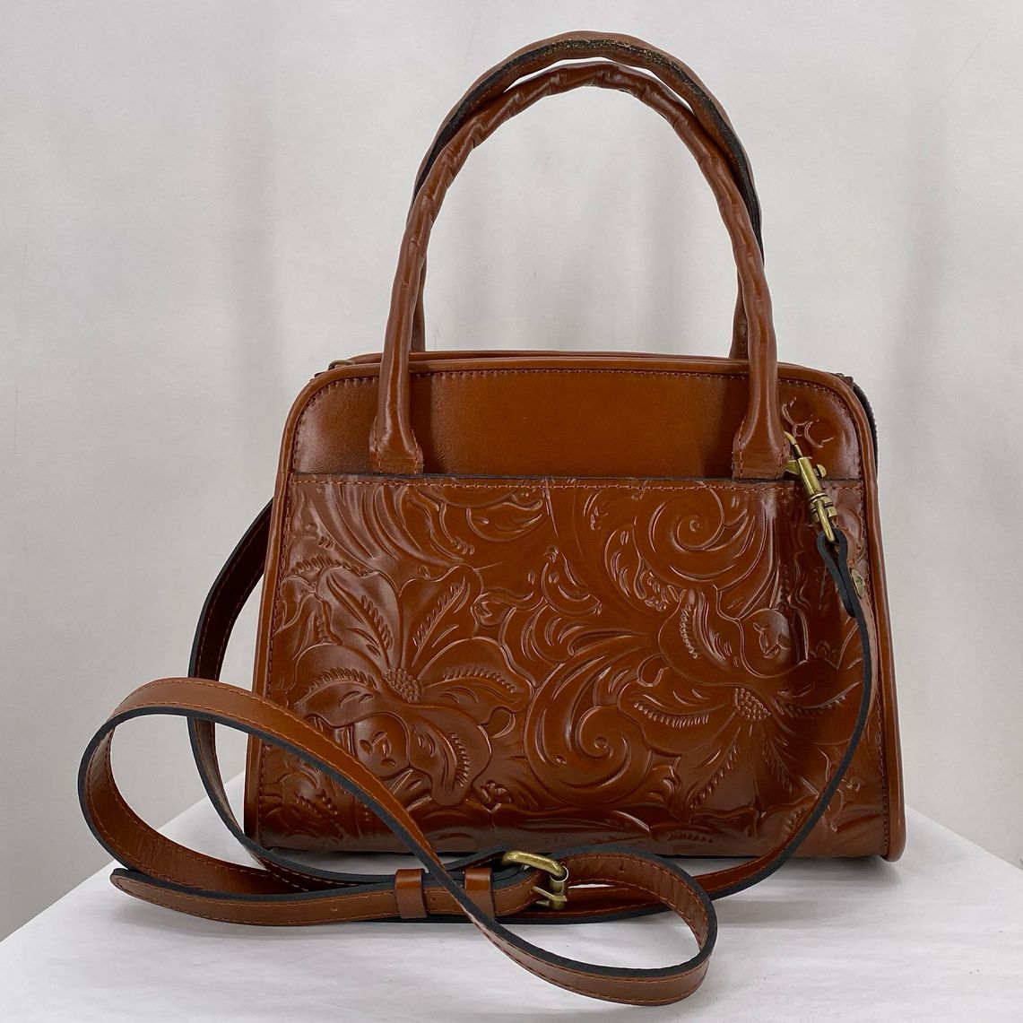 REDDISH BROWN PATRICIA NASH Leather Cross-body