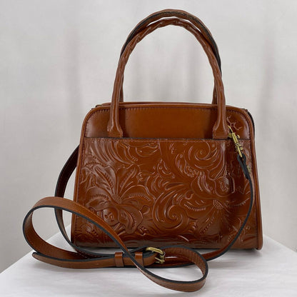 REDDISH BROWN PATRICIA NASH Leather Cross-body