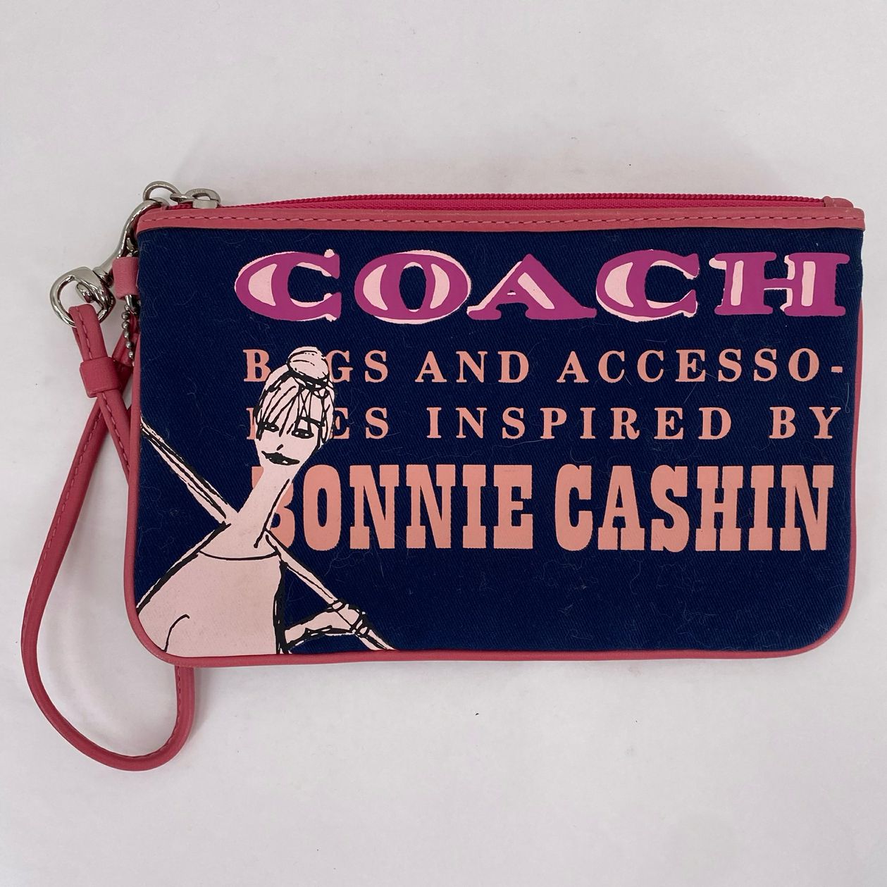 Navy COACH Wristlet