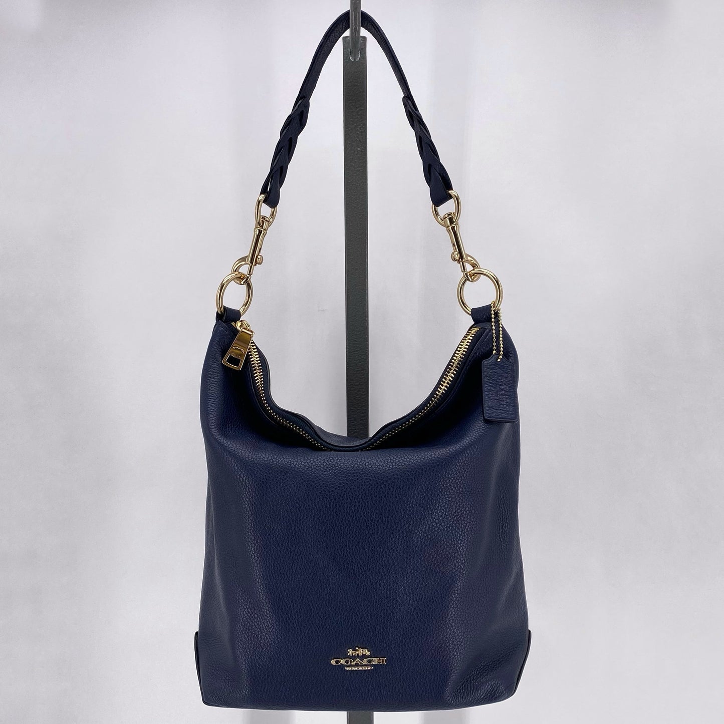 Navy COACH Leather Shoulder Bag