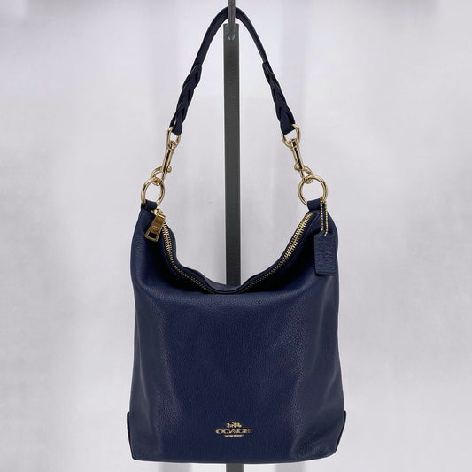 Navy COACH Leather Shoulder Bag