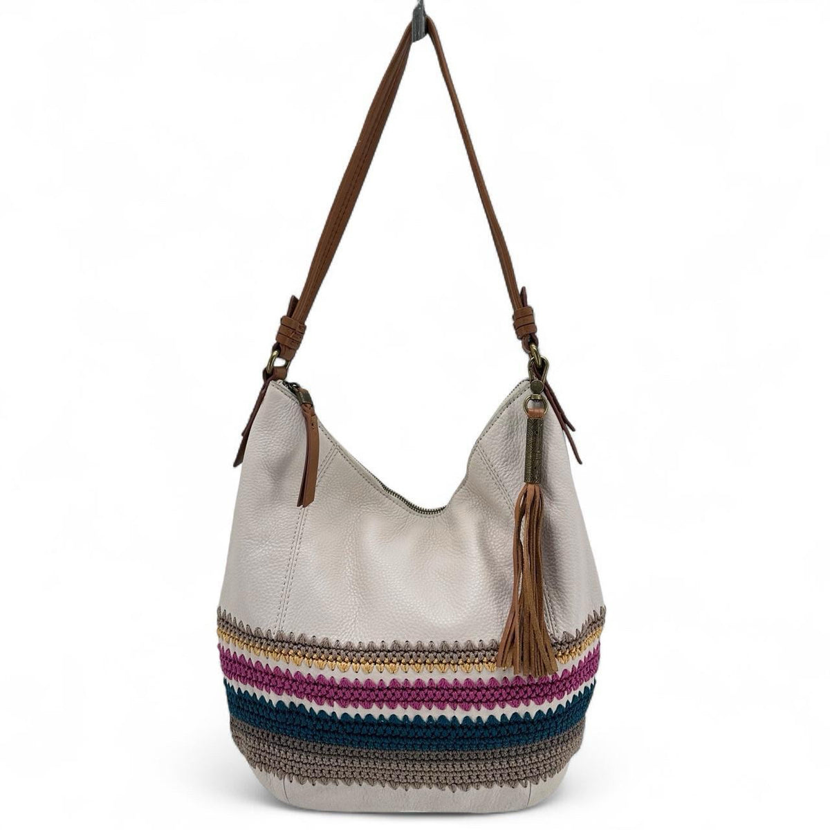 off white THE SAK Leather Pebbeled Leather Shoulder Bag