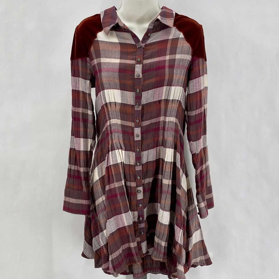 Size S ARATTA SILENT JOURNEY Plaid Dress