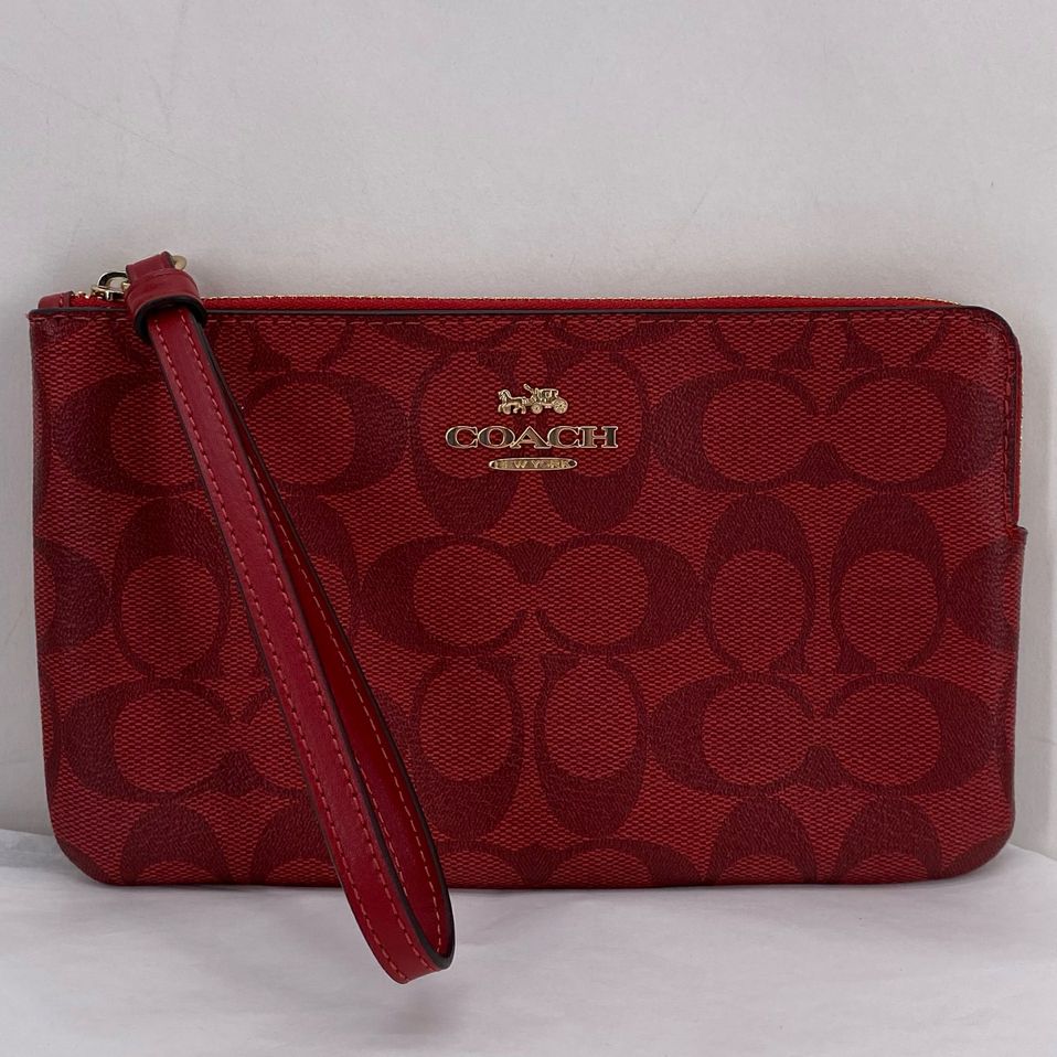 Red COACH Wristlet