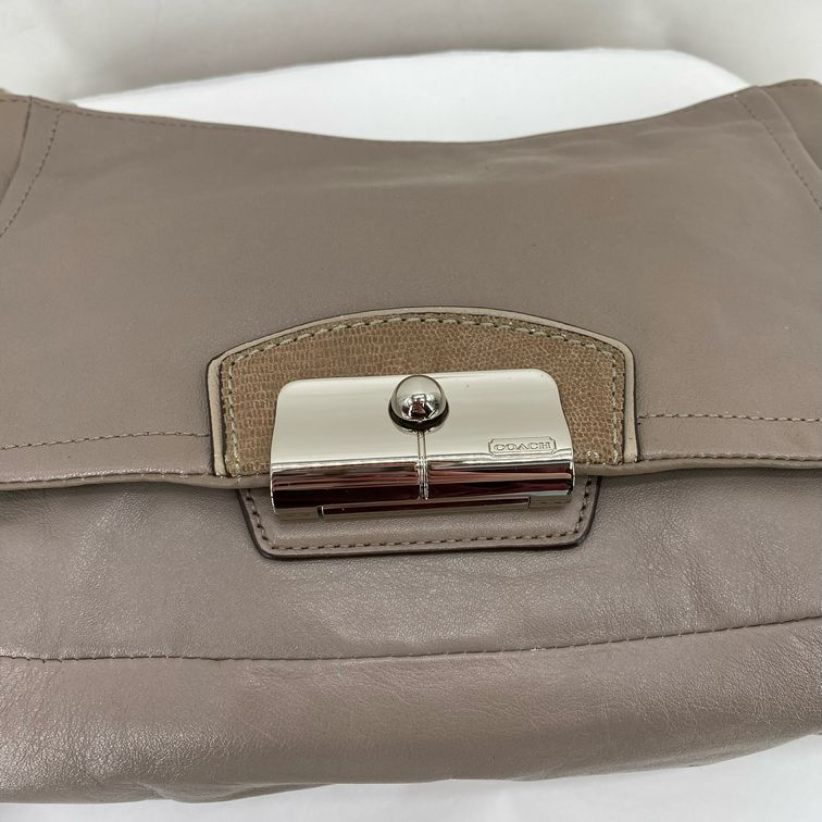 Taupe COACH Leather Cross-body