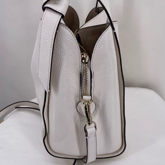 White KATE SPADE Leather Pebbeled Leather Cross-body