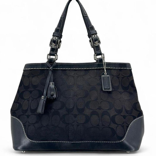 Black COACH Canvas Satchel