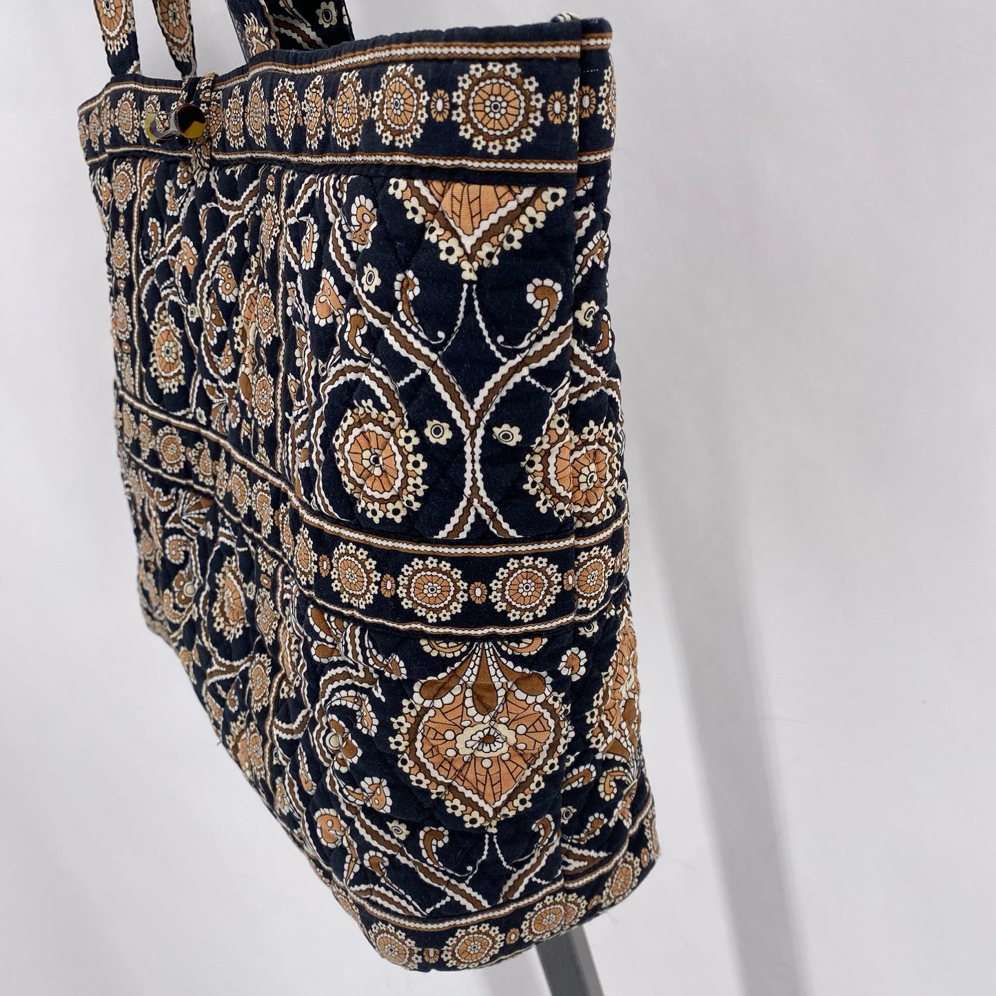 BLACK/CARAMEL VERA BRADLEY FABRIC Tote