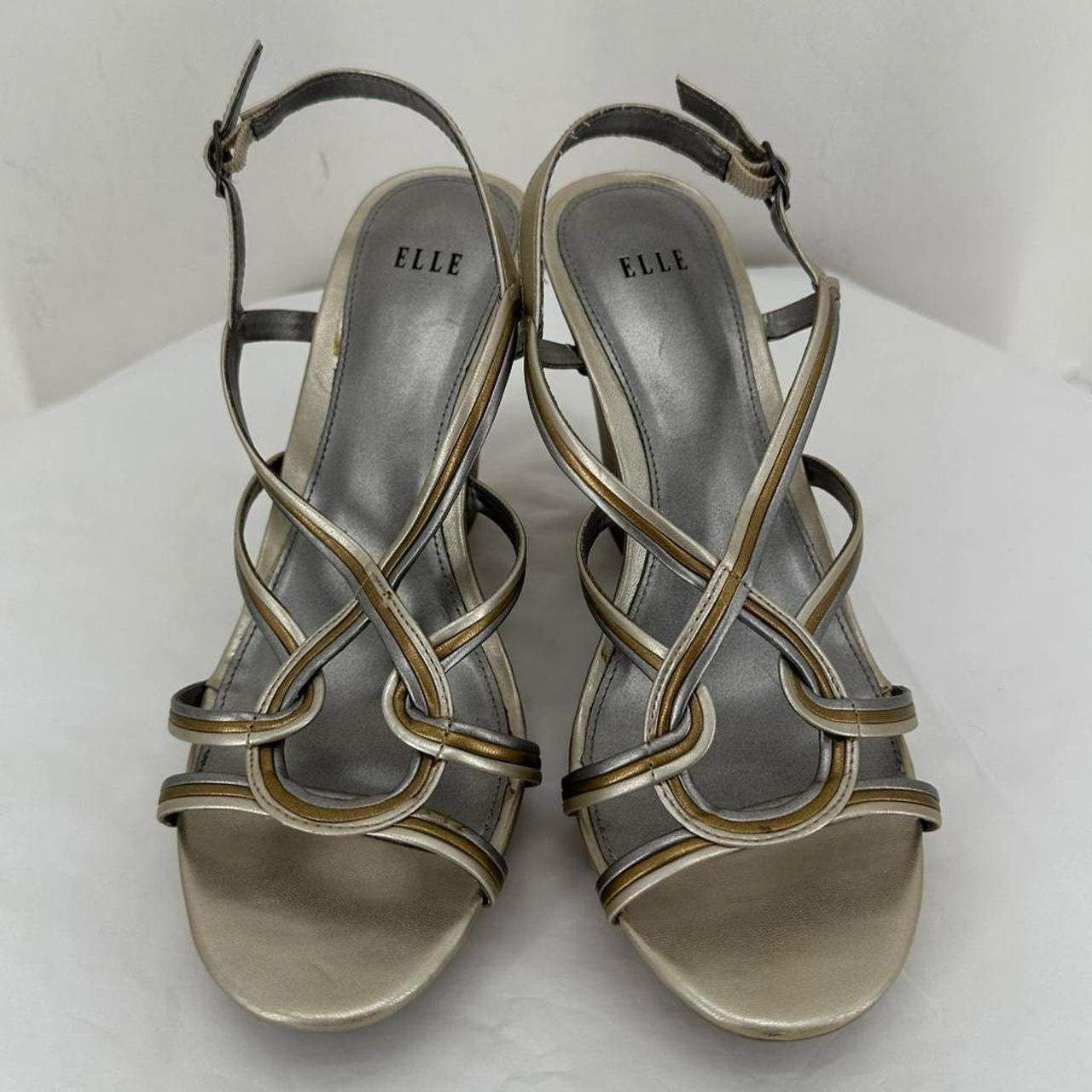 GOLD/SILVER W Shoe Size 8 ELLE Wedge
