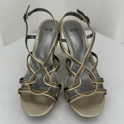 GOLD/SILVER W Shoe Size 8 ELLE Wedge