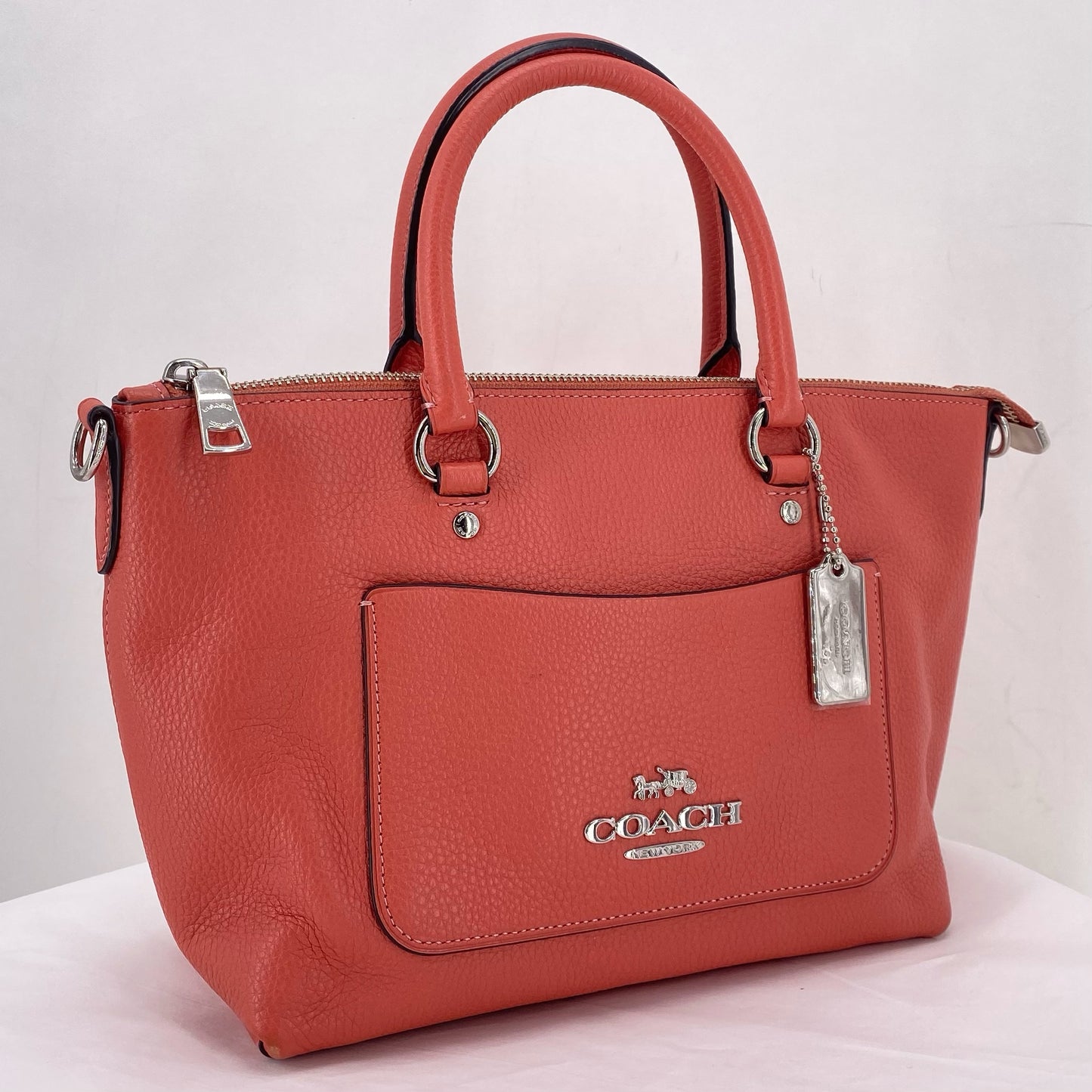 SALMON COACH Leather Pebbeled Leather Cross-body