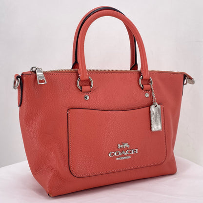 SALMON COACH Leather Pebbeled Leather Cross-body