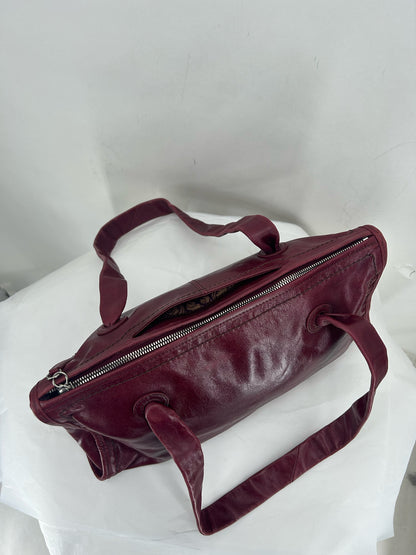 Red HOBO Leather Shoulder Bag