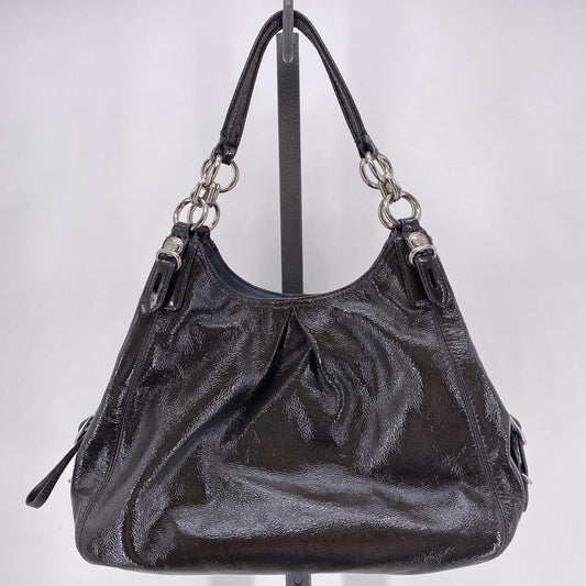 DARK GRAY COACH Leather PATENT Hobo