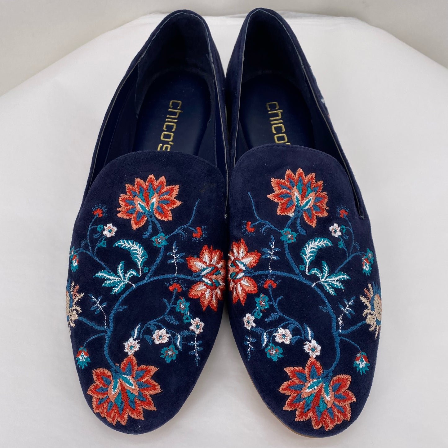 Navy W Shoe Size 8.5 CHICO'S Flats