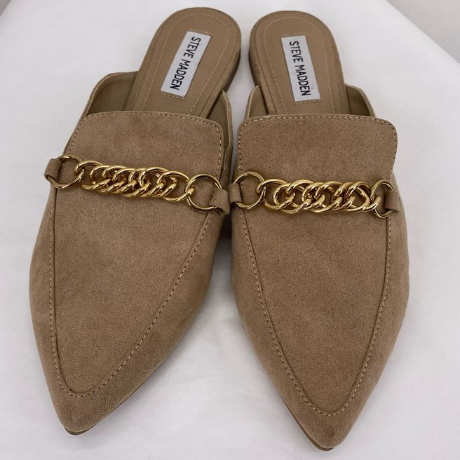 Tan W Shoe Size 9.5 STEVE MADDEN Mules