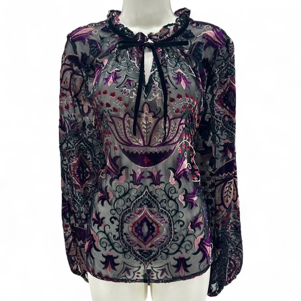 Size L VIOLET & CLAIRE NET Floral Shirt