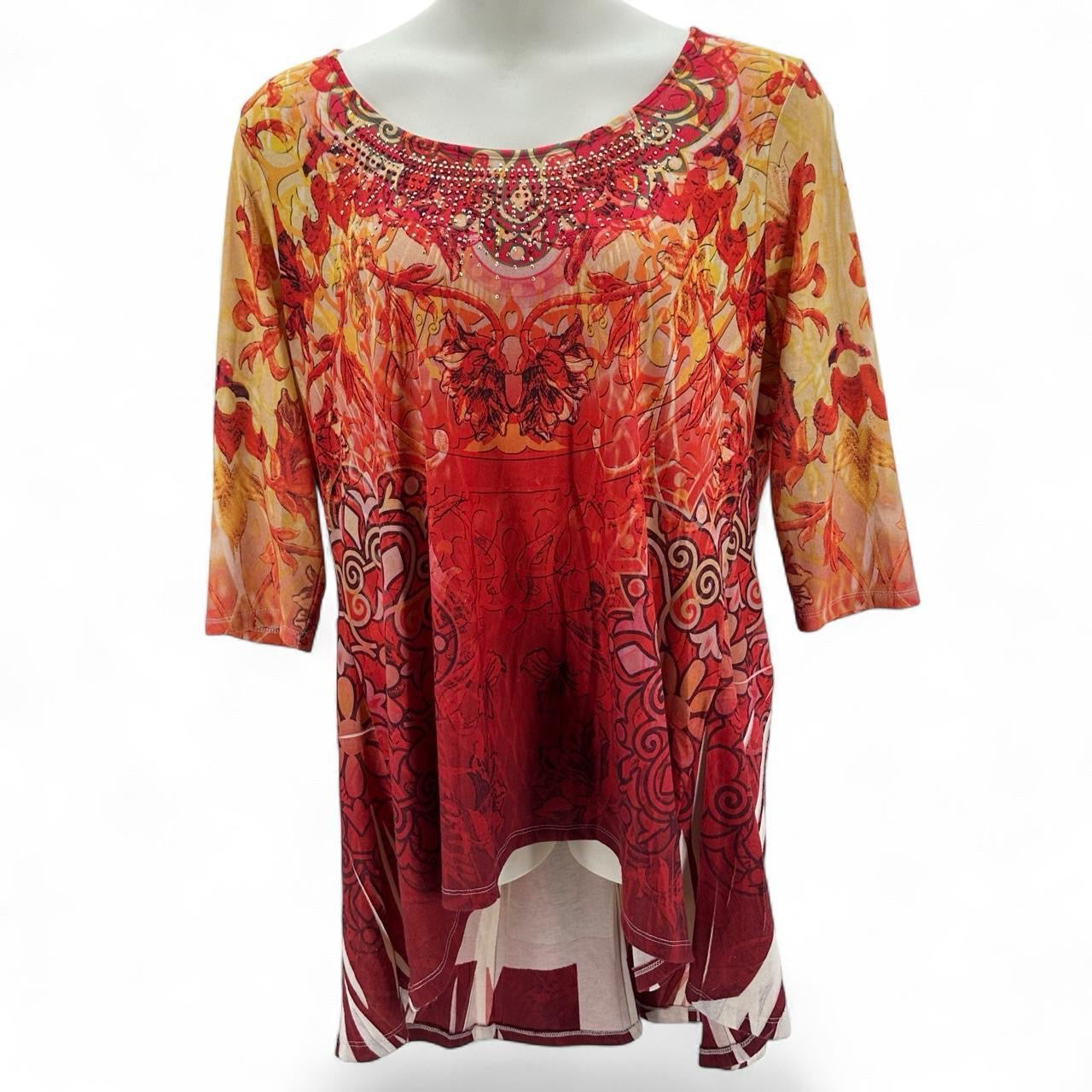 Size 3X ONE WORLD FLOWERS Shirt