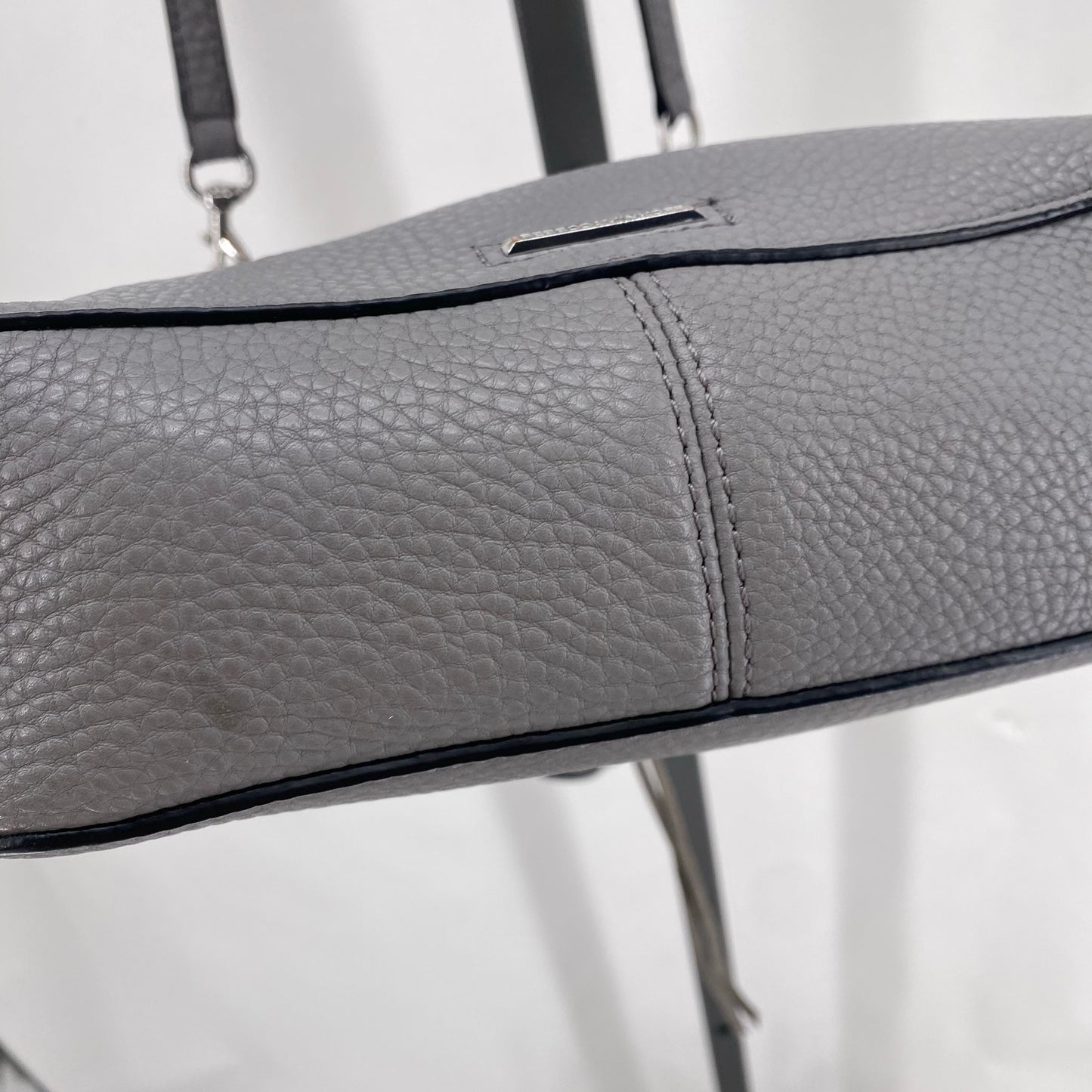 Gray Rebecca Minkoff Pebbeled Leather Cross-body