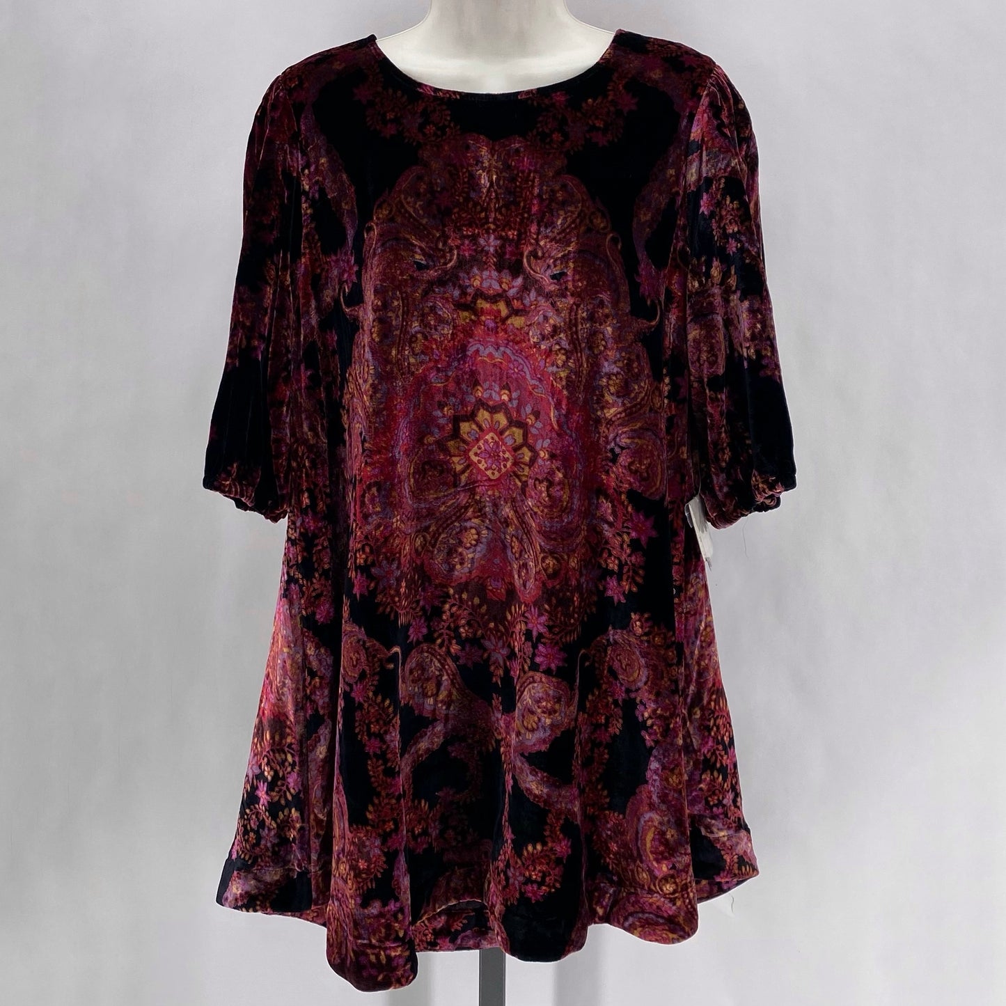 Size L FREE PEOPLE Velour fleur de lis Tunic