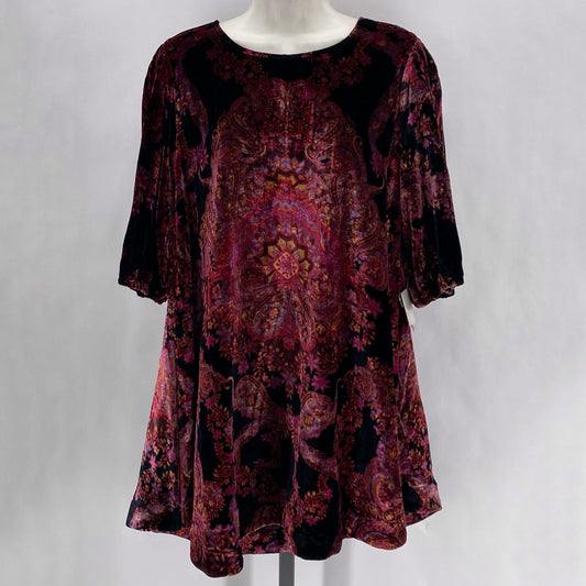 Size L FREE PEOPLE Velour fleur de lis Tunic
