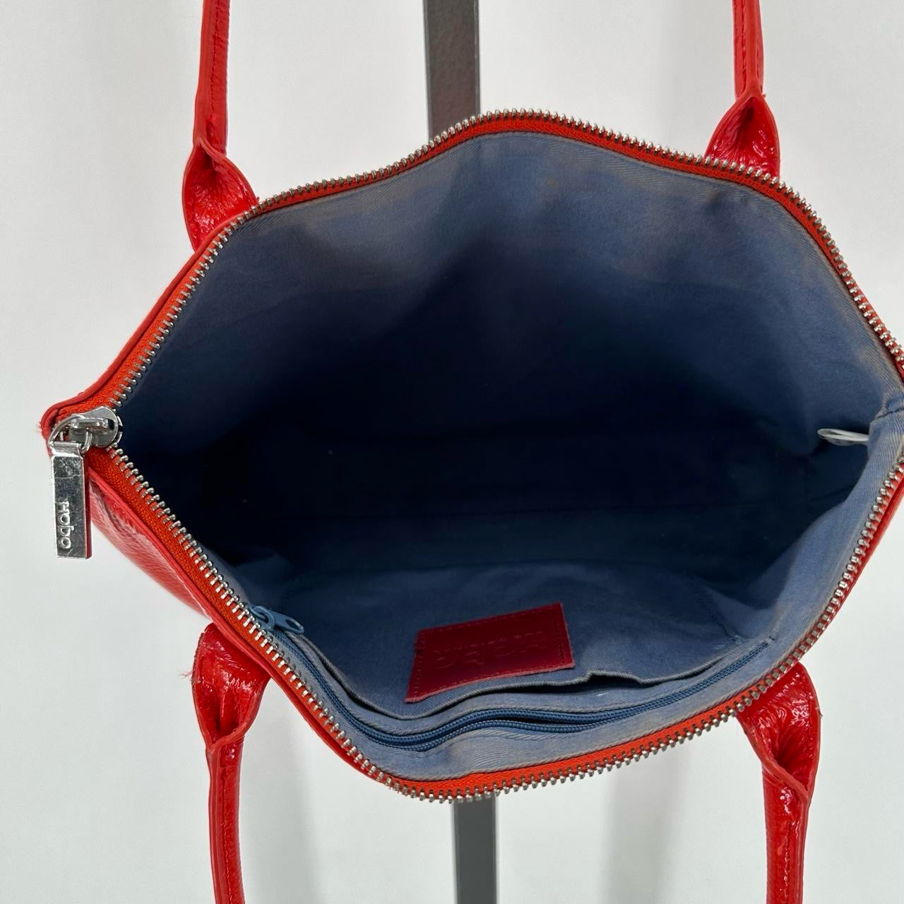 Orange HOBO Leather PATENT Shopper