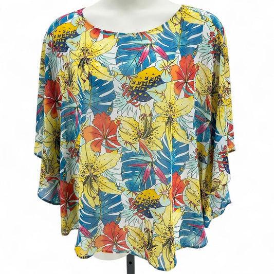 Size L/XL CHICO'S FLOWERS PONCHO