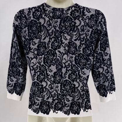 Size XS WHITE HOUSE BLACK FLOWERS Cardigan