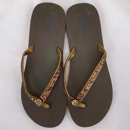 GOLD W Shoe Size 9 TORY BURCH Sandals