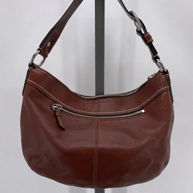 BROWN COACH Leather Shoulder Bag