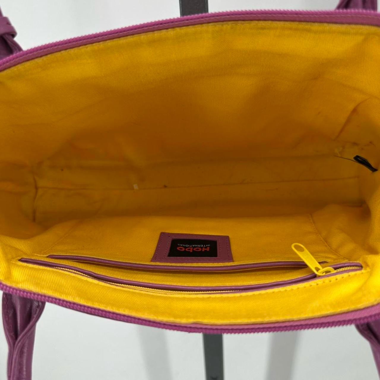 Purple HOBO Leather Shoulder Bag