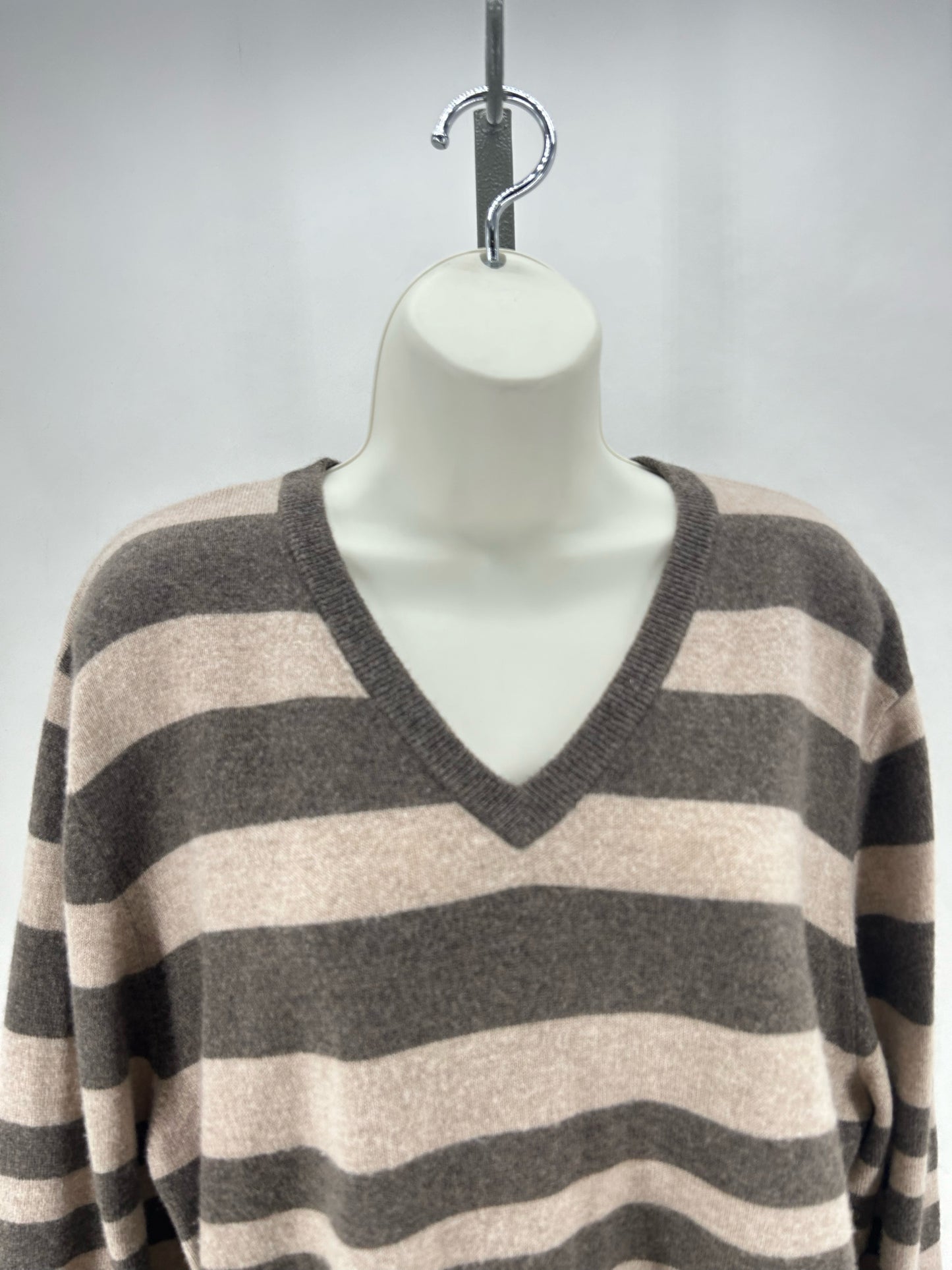 Size XL AMICALE Cashmere Stripe Sweater