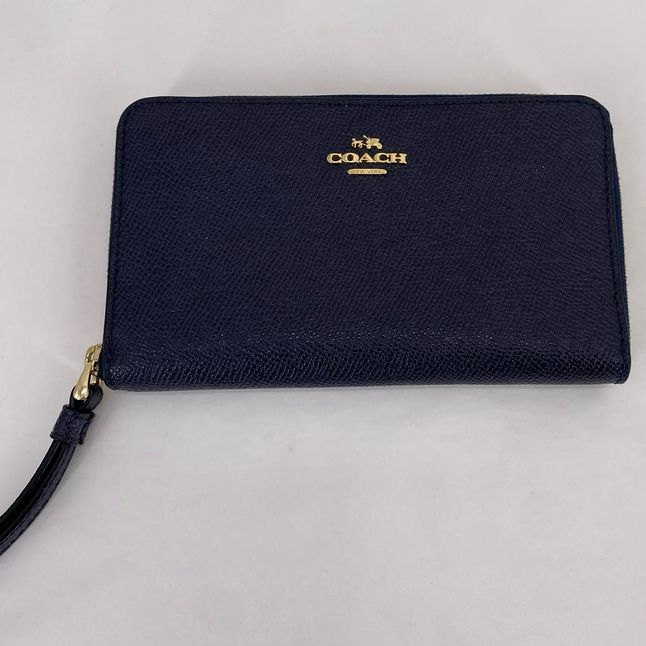 Navy COACH Wristlet