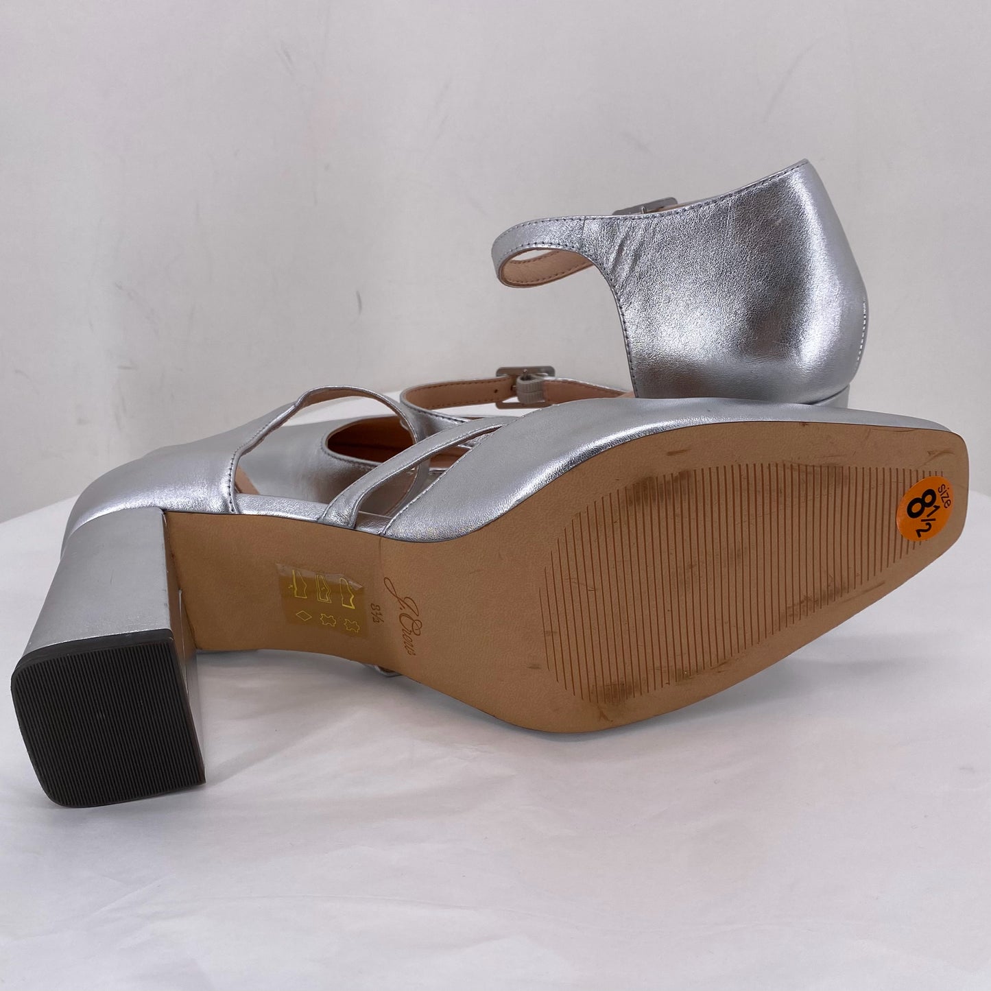 Silver W Shoe Size 8.5 J CREW Heels