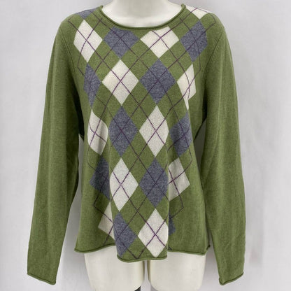 Size XL TWEEDS Cashmere Argyle Sweater