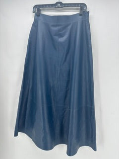 Lafayette 148 Oceana Blue Lambskin Leather Skirt Size 6