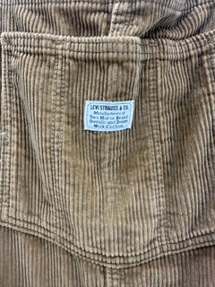 Levis Large Olive Moss Green Corduroy Overalls