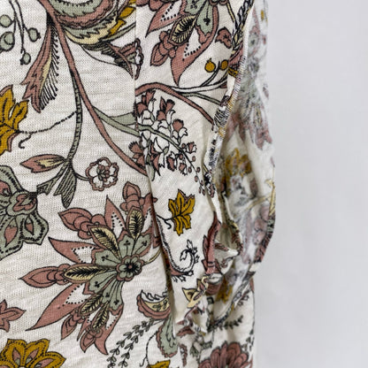 Size M Rachel Zoe Linen FLOWERS Shirt