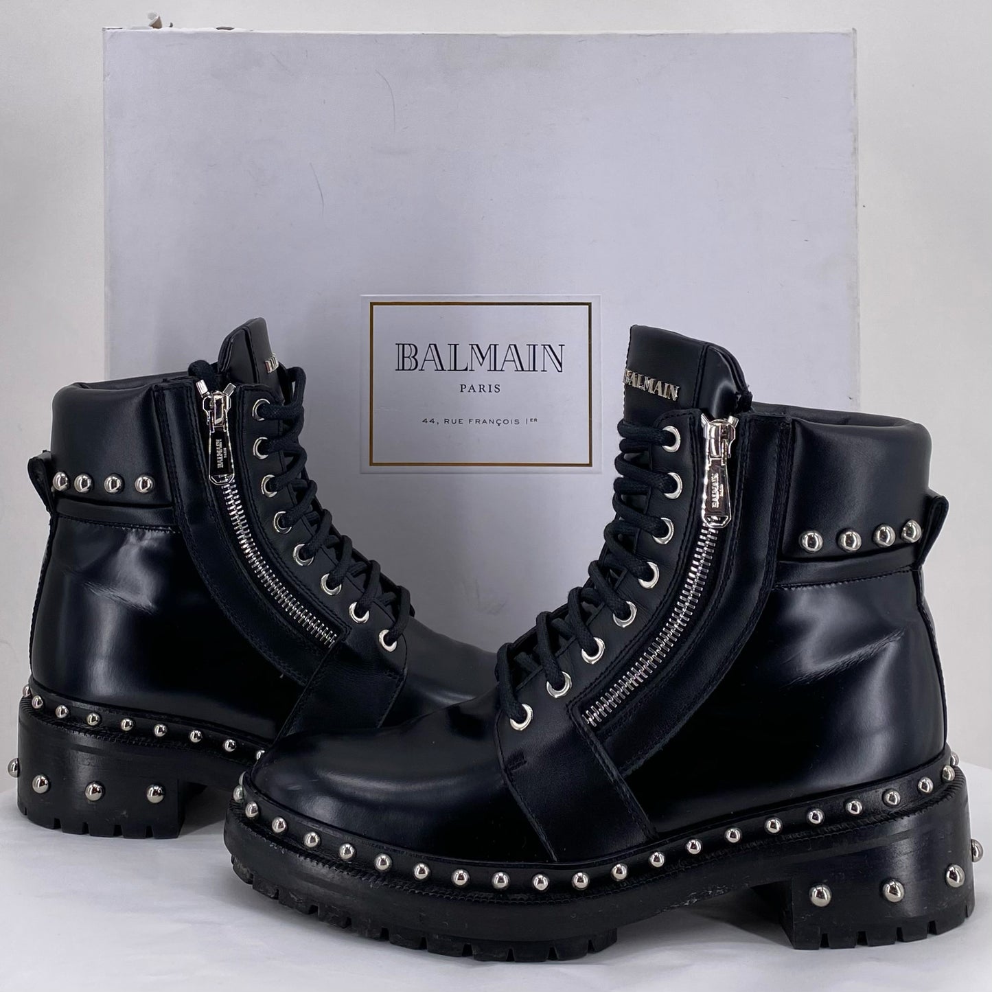Black W Shoe Size 38.5 BALMAIN Boots