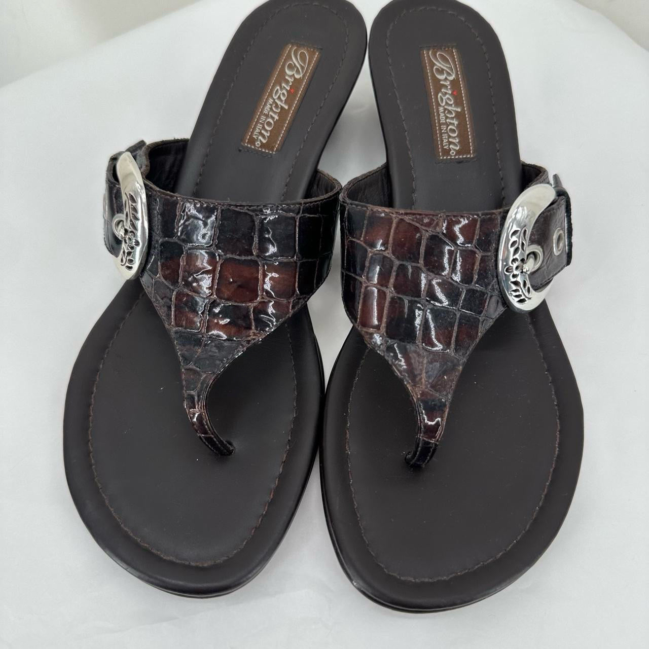 DARK BROWN W Shoe Size 7.5 BRIGHTON Sandals