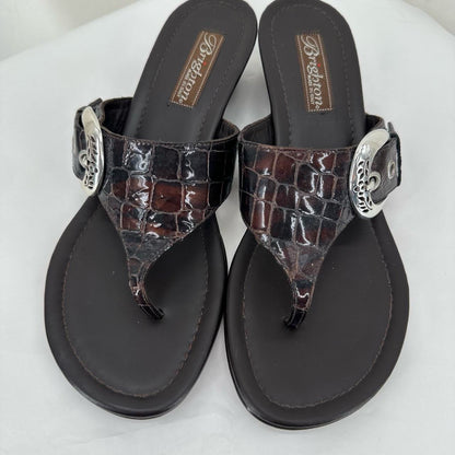 DARK BROWN W Shoe Size 7.5 BRIGHTON Sandals