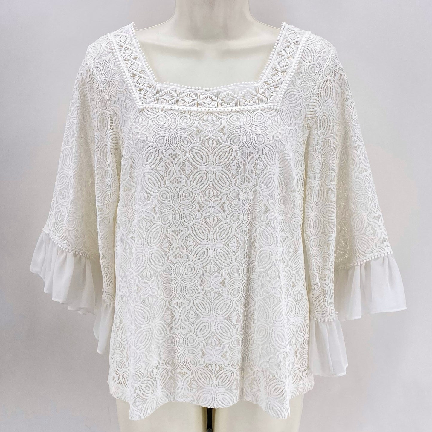 Size S WHITE HOUSE BLACK Lace Shirt