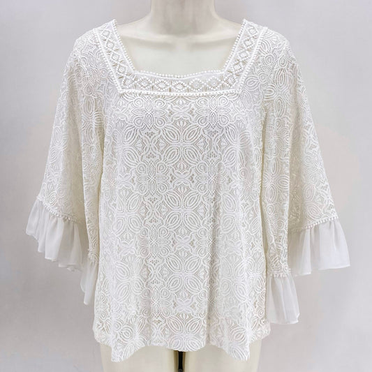 Size S WHITE HOUSE BLACK Lace Shirt