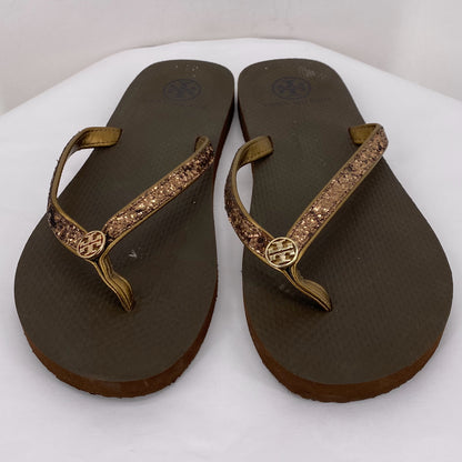 GOLD W Shoe Size 9 TORY BURCH Sandals